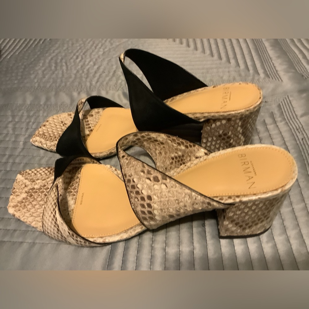 Alexandre Birman Miki Python Leather Twist Slide … - image 3